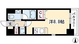 glanz 10階ワンルームの間取り