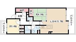 ベレーサ鶴舞公園 12階2LDKの間取り