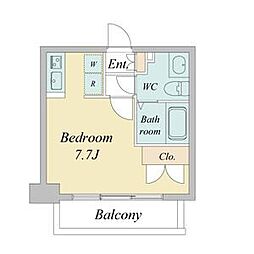 ライブコート丸の内 8階ワンルームの間取り