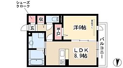 エポラール東別院 3階1LDKの間取り