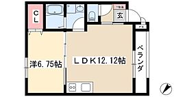ルシクラージュ 3階1LDKの間取り