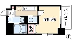 アクティ白鳥 2階1Kの間取り