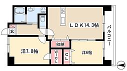 フィール清船 6階2LDKの間取り