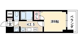 プレサンス名古屋STATIONビーフレックス 4階1Kの間取り