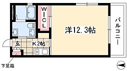 リバーフロントレジデンス 10階ワンルームの間取り