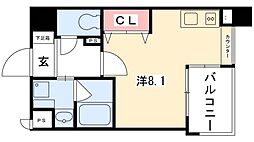 CITY SPIRE 名古屋大須 9階ワンルームの間取り