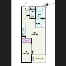 Jack kinjoI 3階1LDKの間取り