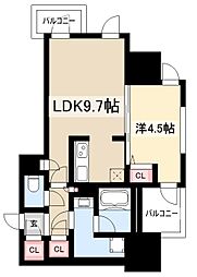 プレミアムコート葵 5階1LDKの間取り