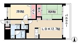 La　Douceur山王 6階2LDKの間取り