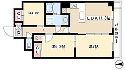 GHONMACHI 1階3LDKの間取り