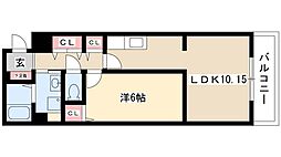 オレンジスクエア 3階1LDKの間取り