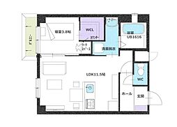 シュガーローフパーク浄心(Sugarloaf Park 浄心) 4階1LDKの間取り