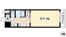 クレスト名駅西 2階1Kの間取り