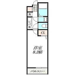 RESENCE CHIKUSA 3階1Kの間取り
