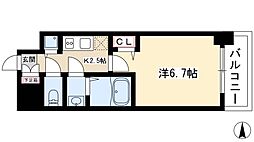 プレサンス名古屋STATIONサティナ 10階1Kの間取り