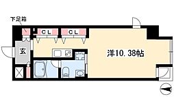 N.S.ZEAL泉 6階ワンルームの間取り