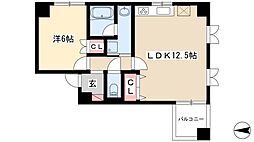 RINASCERE 7階1LDKの間取り
