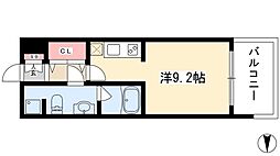グラン・アベニュー西大須 5階ワンルームの間取り