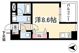 CITY SPIRE 名古屋大須 3階ワンルームの間取り