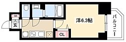 MAXIV東別院 6階1Kの間取り