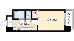 ルーチェ栄 7階1Kの間取り
