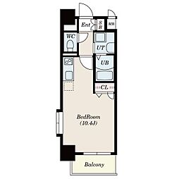 エルスタンザ東別院 2階ワンルームの間取り