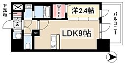 CREST TAPP志賀本通 4階1LDKの間取り