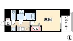 プレサンス上前津フィット 12階1Kの間取り