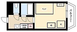 ドーミー名駅南 2階1Kの間取り