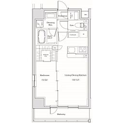 ザ・パークハビオ名古屋松原 12階1LDKの間取り