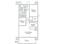 レーベン名古屋MARK EAST 13階2LDKの間取り