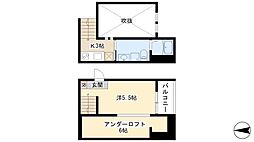 VIVA米野II 1階1Kの間取り