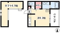 コンフォート本陣通 1階ワンルームの間取り
