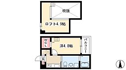 La Terre庄内通 1階1Kの間取り