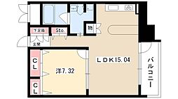 レジディア東桜II 9階1LDKの間取り