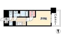 プレサンスジェネ千種内山II 7階1Kの間取り