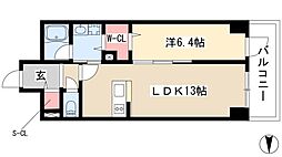 グランルクレ新栄ウエスト 4階1LDKの間取り