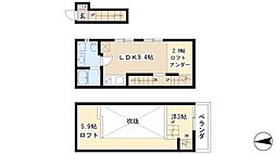 White Hills East 2階1LDKの間取り