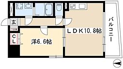 La Facade 9階1LDKの間取り
