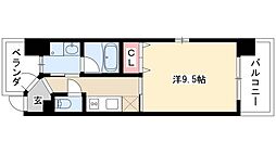 CASTELLO LUSSO 2階1Kの間取り