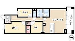 パークアクシス白壁 1階2SLDKの間取り