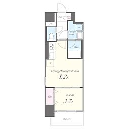 ウィステリアフロリバンダ 7階1LDKの間取り