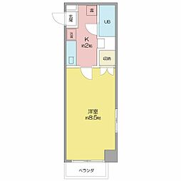 フォレスト今池 7階1Kの間取り