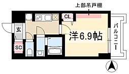 プレサンス高畑ルミア 1Kの間取図画像