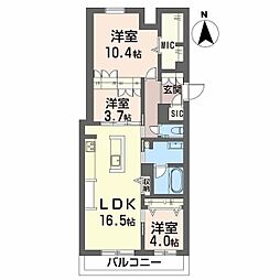 耀 3LDKの間取図画像