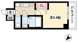 アステリ鶴舞テーセラ 1Kの間取図画像
