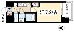 プレサンスNAGOYA本陣 1Kの間取図画像