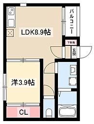 ガルテン 1LDKの間取図画像