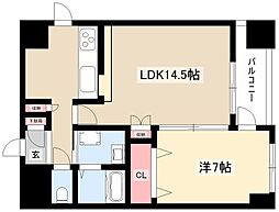 グランデージ泉 1LDKの間取図画像
