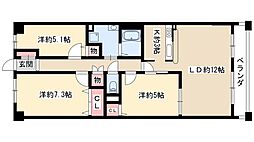 ソーラスフロント富船北棟 3LDKの間取図画像